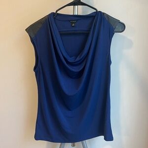 Navy Ann Taylor Sleeveless Blouse (M)